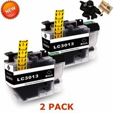 2 PACK LC3013 BLACK Ink Cartridge for Brother MFCJ497DW/J690DW/J895DW/J491DW