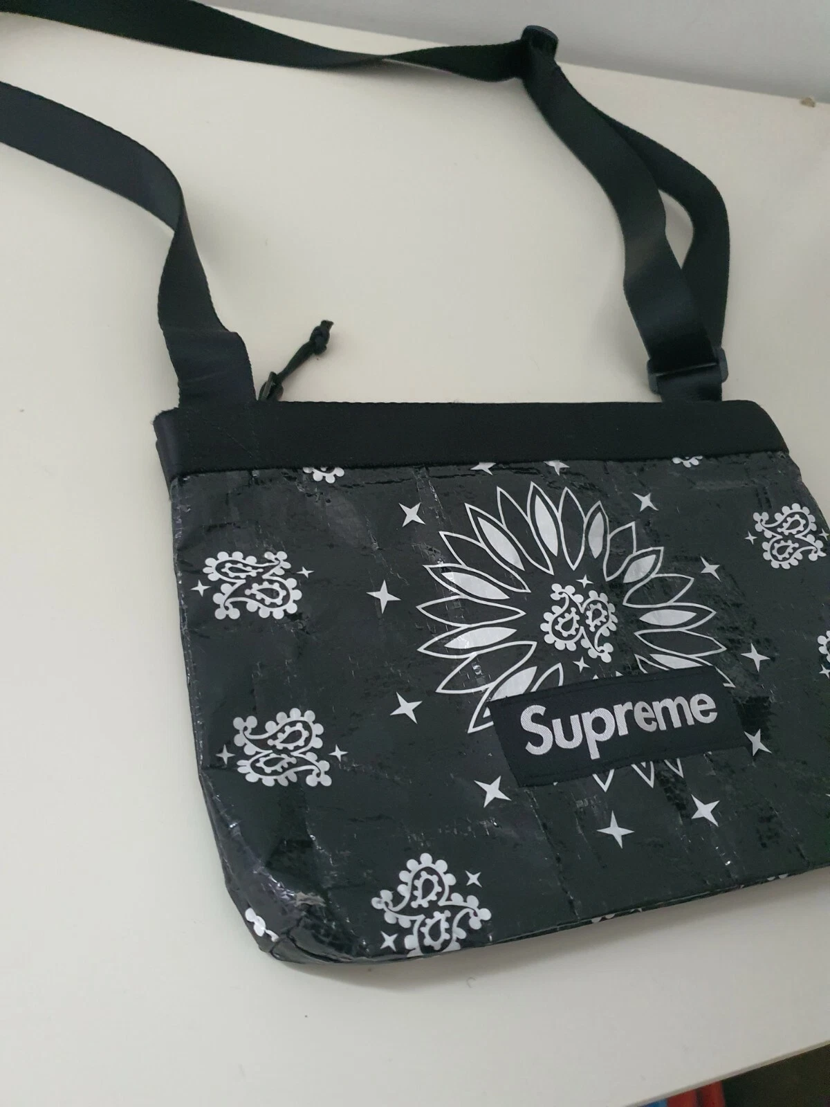 SS21 Supreme Bandana Tarp Side bag Water resistant shoulder bag 10L