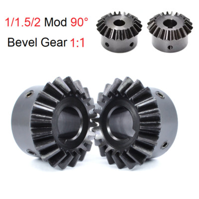 Bevel Gear 1/1.5/2 Mod 16-30 Teeth 1:1 Transmission Gears Bevel Teeth 90° Steel