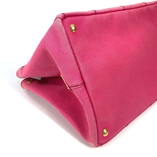 PRADA 1BG642 Canapa logo M Bag Hand Bag Tote Bag Canvas pink - Picture 7 of 18