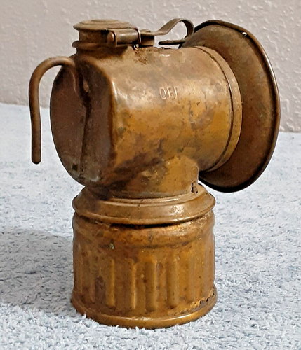 Early Justrite Miners Lamp - "Patent Applied For" Carbide Lamp - Picture 4 of 14