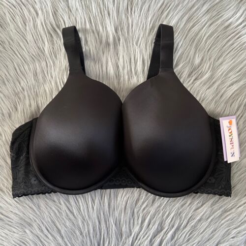 Joyspun Plunge Bra Womens Size 44DDD Black Padded Push Up Underwire Back Closure