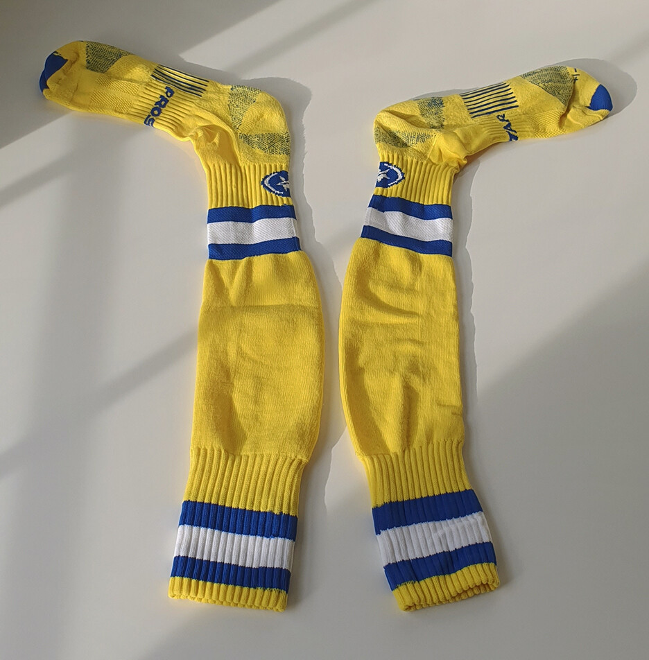 Vintage Soccer Socks Lads Mens Yellow Striped Pro Football Socks UK