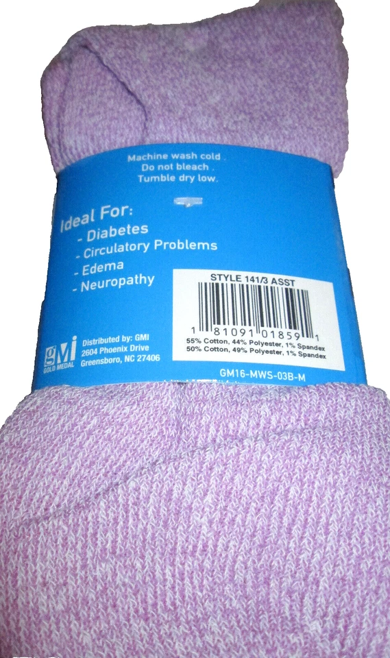 6 pares de meias femininas top stretch mistura de algodão para diabéticos sem amarração - Imagem 4 de 4