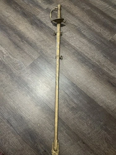 Vintage Civil War 50 Year Reunion Gold Painted Officers Sword