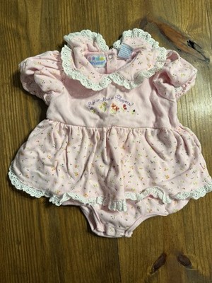 Miniwear Springtime Flowers One Piece Girls Outfit Peter Pan Collar 24 Months 