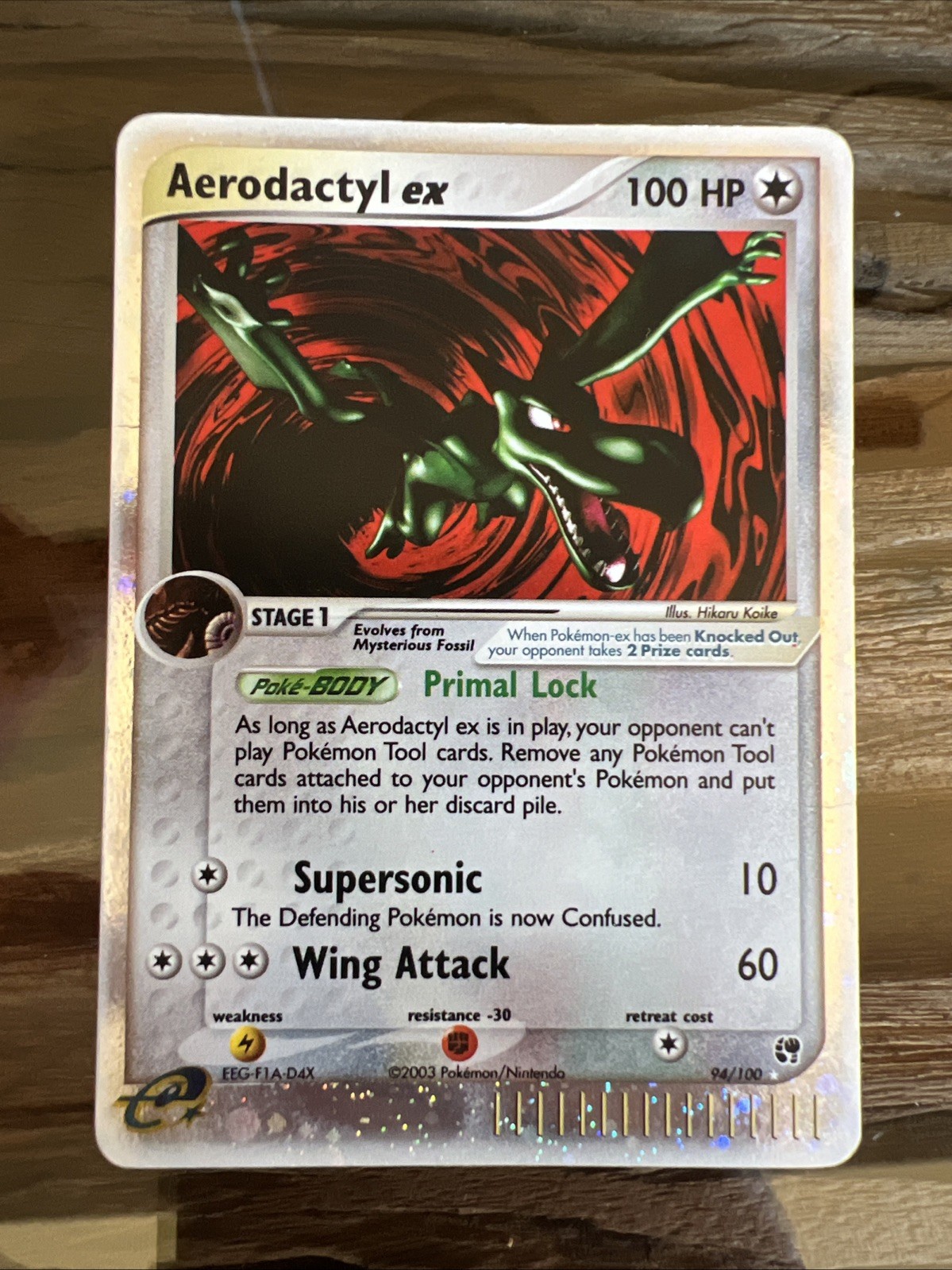 Pokémon TCG Aerodactyl EX Sandstorm Holo Card 94/100