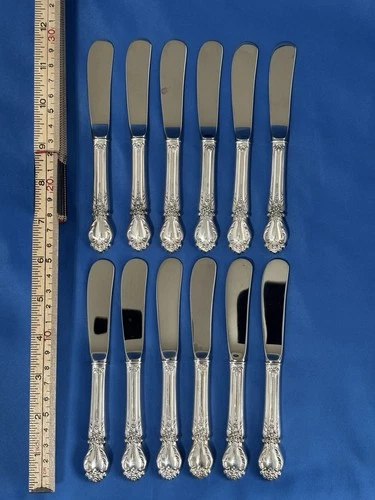 Brocade International Sterling Butter Spreader Stainless Blade 6” Set Of 6