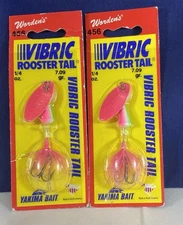 Two(2) Worden’s 1/4oz. Vibric Rooster Tail.   Electric Chicken 
