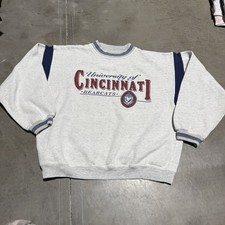 Vintage University of Cincinnati Bearcats Crewneck Sweatshirt Gray Blue 90s L