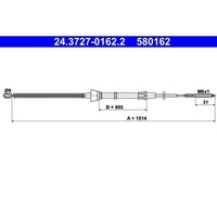 ATE 24.3727-0162.2 Seilzug Feststellbremse FüR Seat VW Polo Cordoba Ibiza 6N1