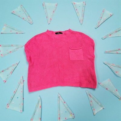 Lillusory Pink Knit Sweater with Pocket