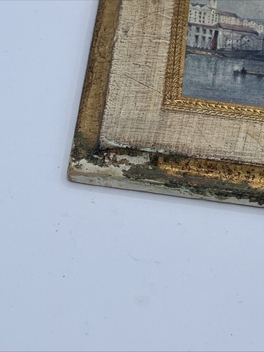Set of 2 Italian Antiqued Florentine Art Wood Plaques Pictures Old-World Vintage - Picture 6 of 13