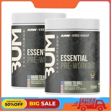 2 pack Raw NutritionxGBRS Group Essentials Pre Workout Powder,StrawberryLemonade