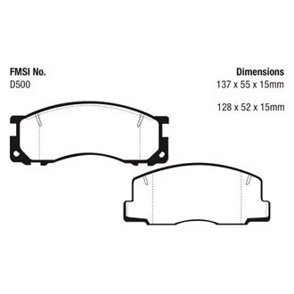 For Toyota Previa 1991-1996 EBC UD500 Ultimax2 Replacement Front Brake Pads - Изображение 2 из 4