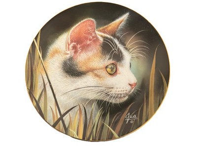 Cat Tails Bone China Katzenteller aus der Hamilton Collection Limited Edition