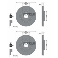 2X TEXTAR BREMSSCHEIBEN VORNE 320mm AUßENBELÜFTET PASSEND FÜR MAZDA 6 CX-5 CX-9