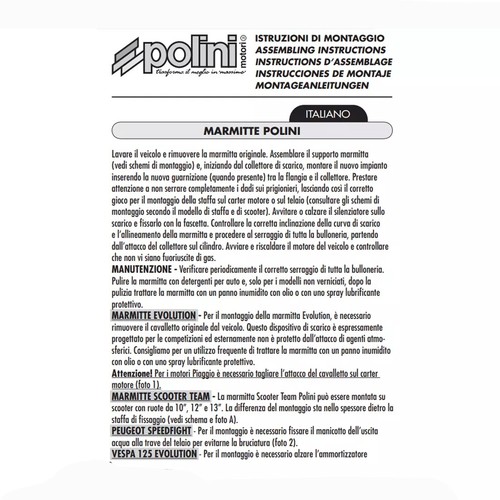 ORIGINAL POLINI AUSPUFF PIAGGIO VESPA PX PE 200 P200 P200E PX200E 2T -200.2022 - Bild 3 von 4