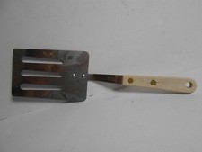 Vtg Robinson Knife Co short spatula Stainless 3 Slotted Wood Handle USA Made