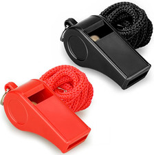 Whistle with Lanyard, Loud Crisp Sound Plastic Sports Whistles for Coaches, Refe