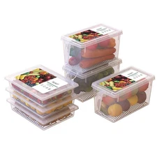 6 Pack Produce Saver Containers for Refrigerator - 3 Pack 2.5L + 3 Pack 4.5L