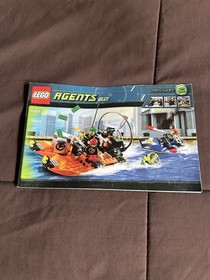 LEGO Agents 2.0 8968 River Heist Near Complete + Bonus Motorcycle Crocs Figs