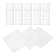 20Pcs Slim Mini Cd Reusable Plastic Case Transparent Storage Box for 80Mm Discs