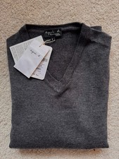 Pullover Merinowolle / Agnes b Homme Paris / Herren / Grau / M / NEU