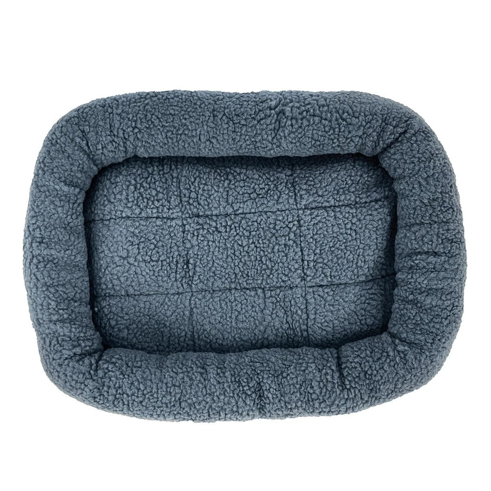 HugglePets Dog Bed Pet Mat Sheepskin Dove Grey Puppy Training Crate Washable Pad - Image 3 of 4