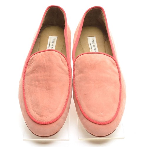 Ladies rag & bone Round Toe Ballet Flats 37 / 7 Orange Nubuck Slip On Shoes New - Picture 3 of 6