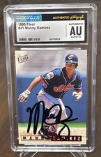 MANNY RAMIREZ Signed 1995 Fleer Ultra Baseball Card #41 Indians CGC JSA AUTO 10