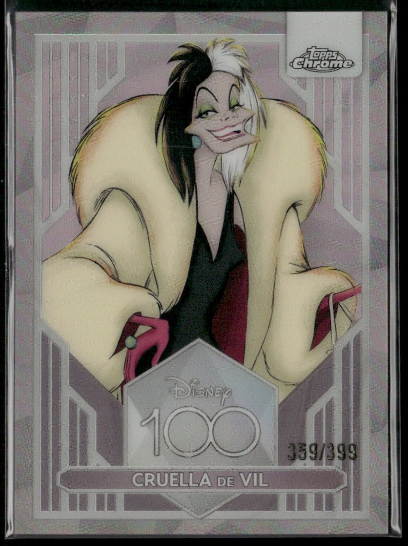 2023 Topps Chrome Disney 100 Cruella de Vil Pink Refractor /399 #90