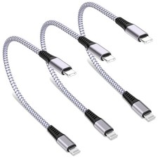 Apple MFi Certified Short iPhone Charger Cable 8Inch USB A Cord 20cm