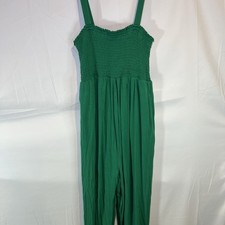 Ingrid  Isabel Maternity Kelly Green Stretch Smocked Jumpsuit Romper Medium