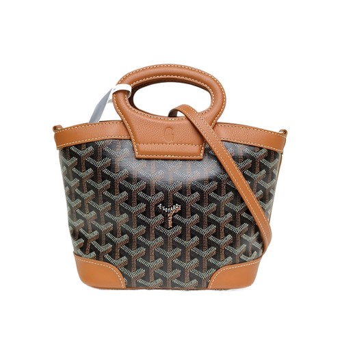 GOYARD Brown PVC Beluga Mini 17cm Ring Handle Brown PVC Crossbody Bag