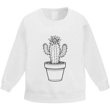 'Cactus In Pot' Kid's Sweatshirt / Sweater / Jumper (KW047792)