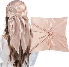 35  Large Square Satin Head Scarf - 3Pcs Silk Like Head Scarves Silk Bandana Sat