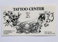 original vintage 1990s motala sweden swedish tattooing tattoo business card