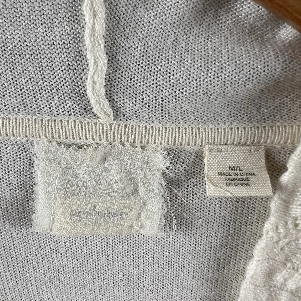 Anthropologie 毛衣连帽长袍纯好女式 M/L 兔毛混纺领带蝴蝶结 — 第 4/4 张图片