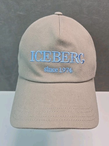 Iceberg Hat since 1974 unstructured A frame strap back embroidered spell out cap