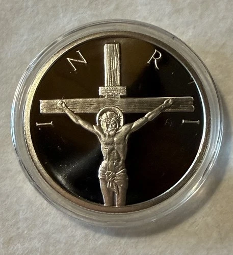 1oz 2014 Silver Shield ‘Crucifixion’ Round Proof W/COA .999 Fine Silver.