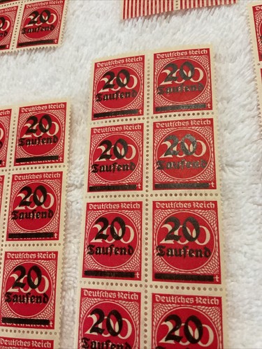 GERMANY-(-1922-1923-)-20.000 Mark-INFLATION lot Of Blocks /FAULTS-SEE PHOTOS.#6 - Picture 3 of 9