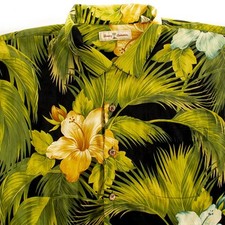 Tommy Bahama "Special Rum Camp" Mens Tropical Silk Button Up Shirt Size XL Green