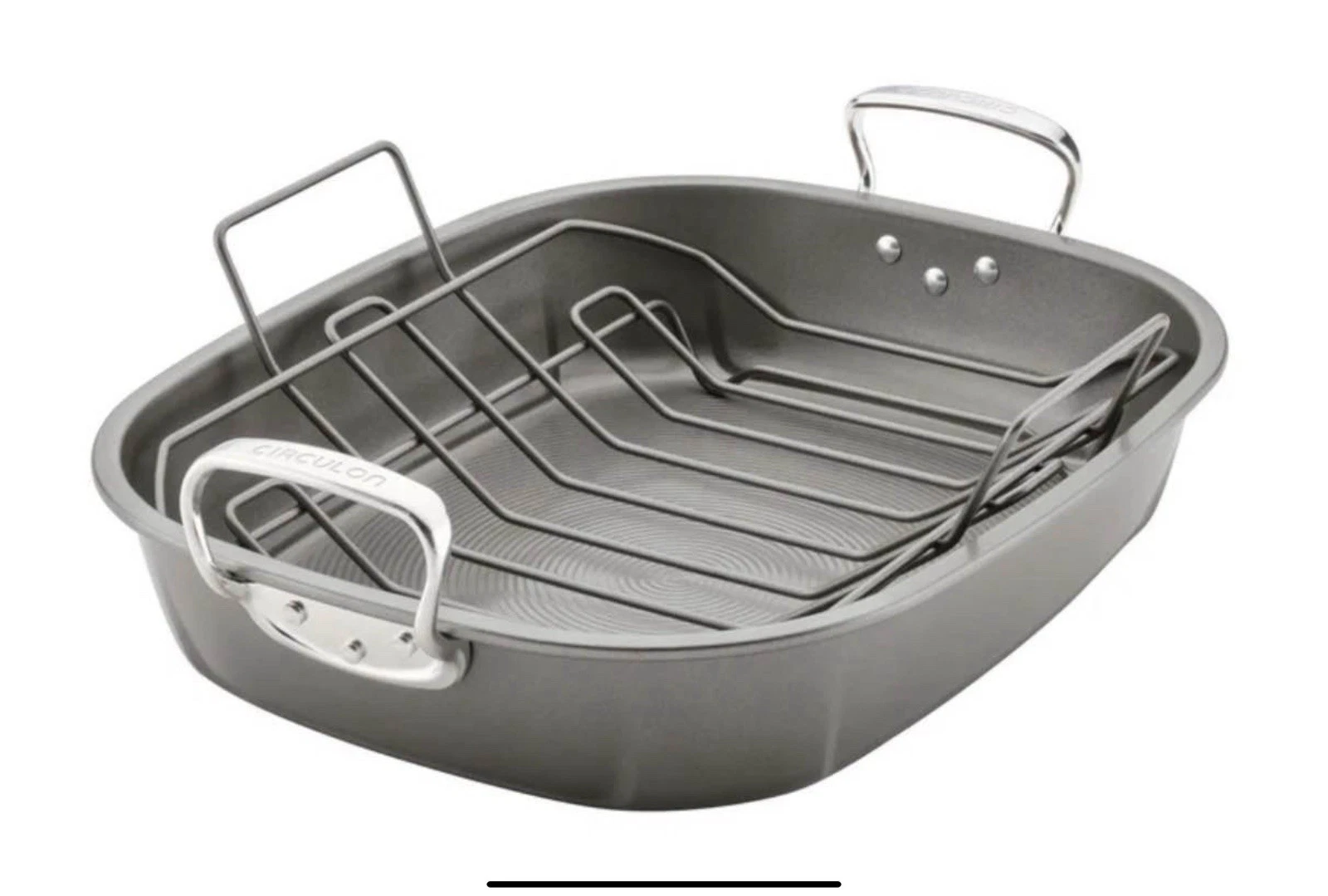 Circulon Nonstick Oval Roaster Pan w/ Rack Carbon Steel 18”x 15” New In Box