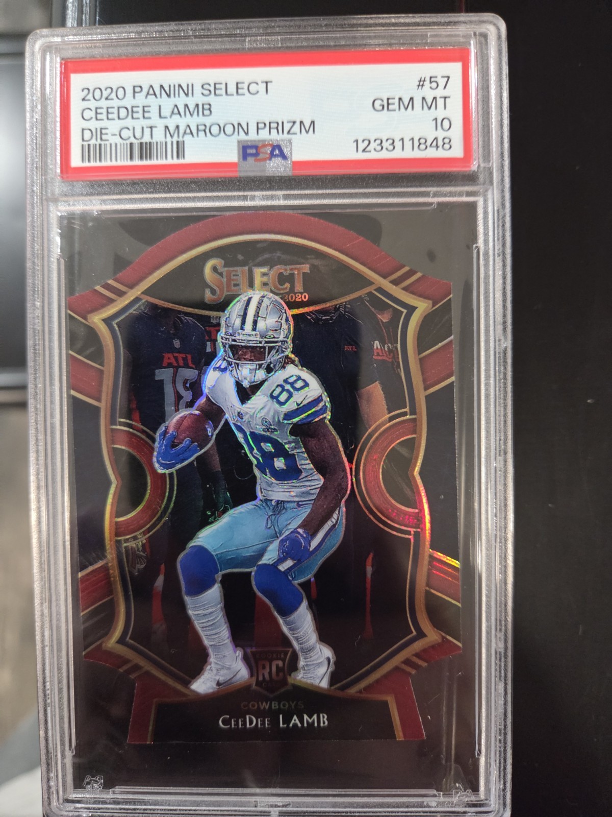 2020 Panini Select - Concourse CeeDee Lamb #57 Maroon Prizm Die-Cut (RC)
