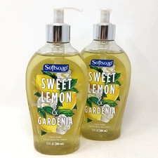 Lot of 2 Softsoap Sweet Lemon & Gardenia Hand Soap 13 fl oz - Discontinued HTF