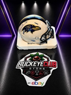 Ray Lewis Signed Autographed Ravens Retro Mini Helmet JSA