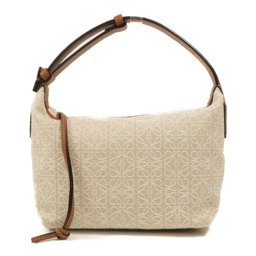 LOEWE GHW Small Cubi Shoulder Bag Canvas Brown
