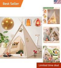 Durable  Washable Kids Teepee Tent with Star Lights for Endless Imagination