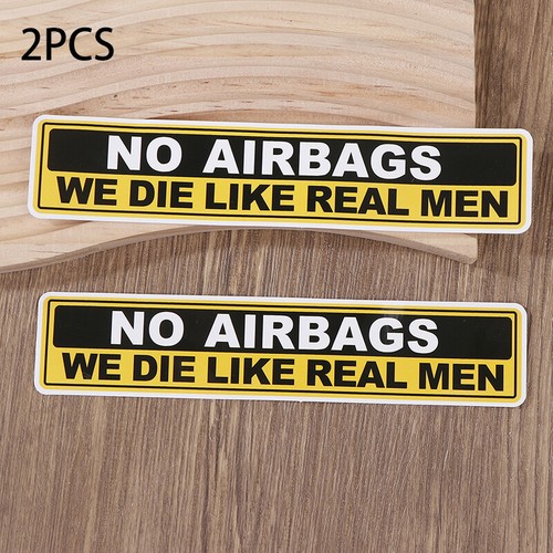 2pc NO AIRBAGS Funny Motorcycle Stickers For Fuel Tank Safety Warning Decals - Picture 11 of 11